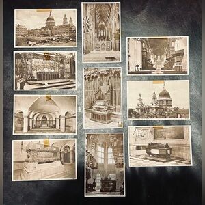 Ten Vintage London Postcards Unposted 1940s-50s Black & White or Sepia UK